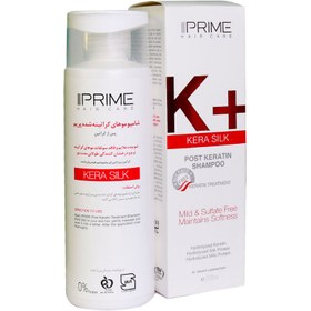 تصویر شامپو مو پرایم مدل +K مناسب موهای کراتینه شده پریم Prime K+ Kera Silk Post Keratin Shampoo ۲۵۰ ml