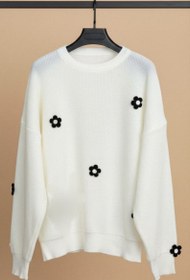 تصویر بلوز بافت زنانه گلدار سبز کد ۱۸۷۱ 