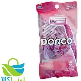 تصویر خودتراش 2 تیغه دورکو زنانه بسته بندی 5 عددی مدل EVE 2 dorco eve2 disposable 5razors