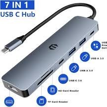 تصویر هاب تایپ سی 7 پورت USB C HUB, 7 in 1 Adapter Hub with HDMI Output, 100W Charging