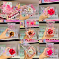 تصویر رژگونه و هایلایتر طرح گل رز/ درخشش طبیعی و جلوه ای لطیف روی گونه ها - هایلایتر طلایی rose flower blush/ highlighter natural glow soft finish