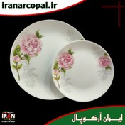 تصویر سرویس غذاخوری 25 پارچه آرکوپال (۶ نفره) مهکامه صورتی iropal 25 Pcs