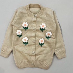 تصویر ژاکت گل گلی کرمی kids 