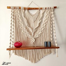 تصویر شلف مکرومه مدل شهرزاد |”macrame shelf “shahrzad 