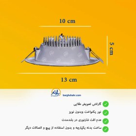 تصویر پنل سقفی توکارگرد بک لایت 12وات نمانور مدل ستاره 