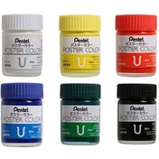 تصویر گواش نقاشی 6 رنگ مدل WPU2-6 پنتل Pentel WPU2-6 Gouache 6 colours