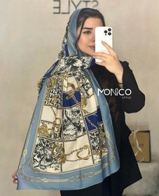 تصویر شال نخی DIOR آبی کد2442 