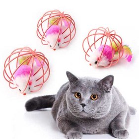 تصویر اسباب بازی گربه توپ موش در قفس (Mouse in a Cage Ball Cat Toy) کد:1271 Mouse in a Cage Ball Cat Toy