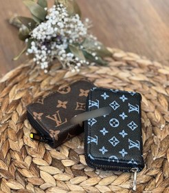 تصویر کیف کارت عابر مردانه و زنانه شطرنجی مشکی 