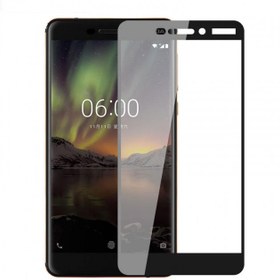 تصویر گلس تمام چسب Nokia 6.1 مشکی Full Cover Glass For Nokia 6.1