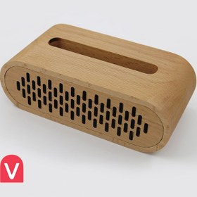 تصویر استند اسپیکر چوبی موبایل تقویت صدای ۳۰ درصدی 