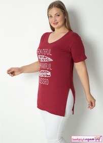 تصویر تیشرت زنانه اسپرت جدید برند Trendbade Butik رنگ زرشکی ty91511683 