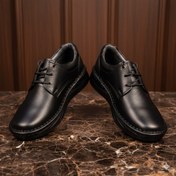 تصویر کفش طبی مردانه چرم مدل SP050BK رنگ مشکی 