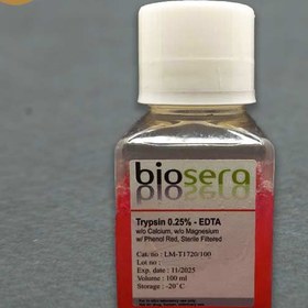 تصویر Trypsin-EDTA, 0.25%, Biosera 