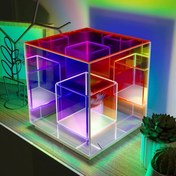 تصویر چراغ مکعبی رومیزی برای برای رستوران ها، بازی ها، دکور منزل، اتاق گیمینگ BESTY HOME Cube Table Lamp Night Light RGB- ارسال 15 الی 20 روزکاری 