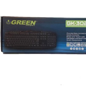 تصویر کیبورد گرین مدل GK-302 با حروف فارسی Green GK-302 Keyboard With Persian Letters