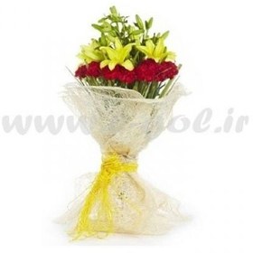 تصویر دسته گل لیلیوم و میخک 