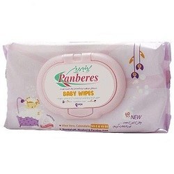 تصویر دستمال مرطوب کودک دربدار ضد حساسیت پنبه ریز 60 عددی Panberes Baby Wipers 60 pcs