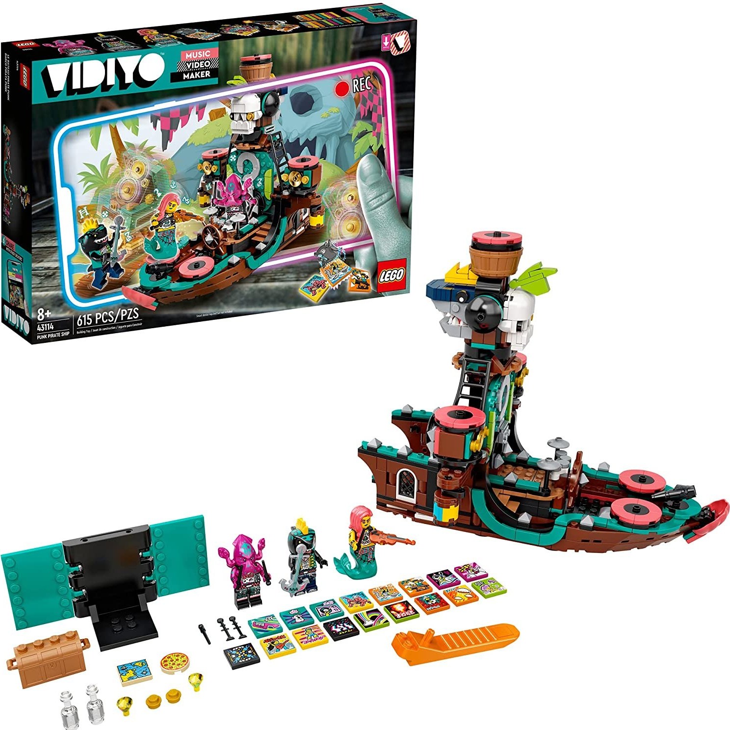 LEGO Creator 3in1 Pirate Ship 31109 Building Set - Toy Ship with Inn, Skull  Island, Featuring 4 Minifigures, Shark Figure, Gift for Kids, Boys, and