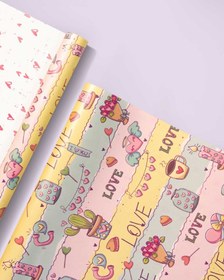 تصویر 3 برگ کاغذ کادو گلاسه – 1069 