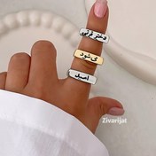 تصویر انگشتر استیل تکست با حکاکی می‌شود 