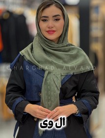 تصویر روسری ژاکارد120 سبز ارتشی(0388) 