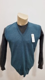 تصویر ژیله کاموا مردانه بافت ریز، کش سانی و تنخور عالی - زغالی / 80 