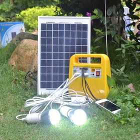 تصویر پکیج روشنایی پاوربانک خورشیدی قابل حمل مدل SG-1210W SOLAR LIGHT/CHARGE/POWER BANK SG-1210W