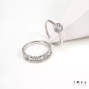 تصویر انگشتر جفتی توپی نگینی ژوپینگ کد 1011301937 