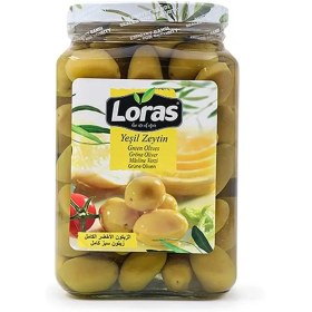 تصویر زیتون سبز کامل دانه درشت لوراس 1500 گرمی Loras Yesil Zeytin 1500 gr