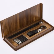 تصویر ست فندک و دستبند و جاسویچی چرم طبیعی (کروکو) 