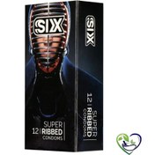 تصویر کاندوم سیکس مدل Super Ribbed بسته 12 عددی 