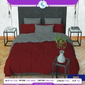 تصویر روتختی یک نفره 4 تکه تک رنگ کارینا زرشکی ملحفه 90 کد 3017 