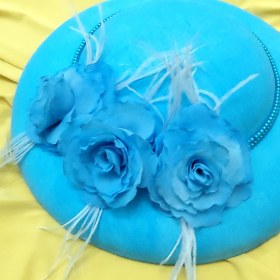 تصویر کلاه آیدا آبی ساده 