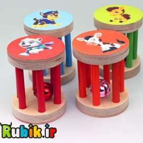 تصویر جغجغه چوبی زنگوله دار 