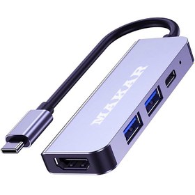 تصویر آداپتور USB C‌به‌HDMI‌و USB3.0 مدل‌MK-HU244 