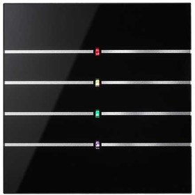 تصویر کلید هوشمند 80*80 – QUBIK LINE Glass keypad 8 buttons – black 