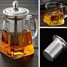 تصویر قوری پیرکس مربعی - 550 میلی لیتر TEA POT Pyrex Kettle