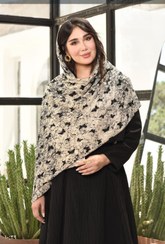 تصویر شال برشکا زنانه نخ پنبه دور لمه 