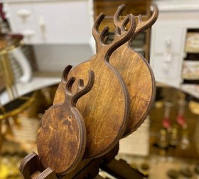 تصویر تخته سرو چوبی گوزن ۳ عددی 