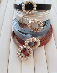 تصویر کمربند مجلسی زنانه سگک مروایدی عرض ۱ سانت کد ۴ 