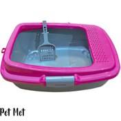 تصویر ظرف خاک گربه ساده با بیلچه سایز S 