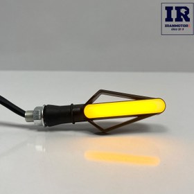 تصویر چراغ راهنمای موتور سیکلت خطی زرد Led light 