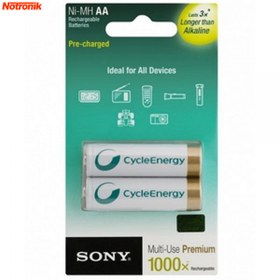 تصویر باتری نیم‌ قلمی قابل‌ شارژ سونی مدل NH-AAA-B2GN بسته‌ 2 عددی Sony NH-AAA-B2GN Rechargeable AAA Battery - Pack of 2