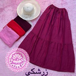 تصویر دامن نخی طبقه ای بلند 