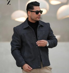 تصویر کت فوتر کلاسیک مردانه با طراحی مینیمال Men's Classic Fleece Coat with Minimalist Design