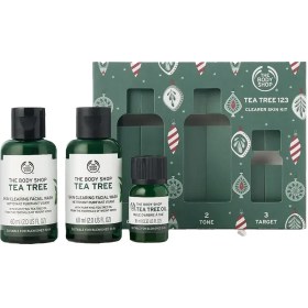 تصویر پک درخت چای بادی شاپ شامل: تونر، شوینده و روغن بادی شاپ The Body Shop Tea Tree 123