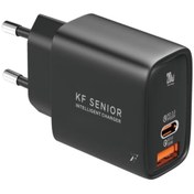 تصویر شارژر دیواری 20 وات کی اف سنیور مدل KF Senior TH-120 KF Senior TH-120 20 watt wall charger