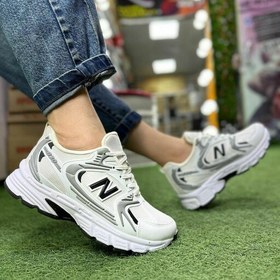 تصویر کتونی نیوبالانس زنانه دخترانه کفش ونس اسپورت اسپرت سفید مشکی new balance newbalance لژدار لژ دار شیک طبی سبک راحت 