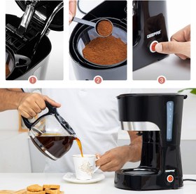 تصویر Geepas-Coffee Maker 1.5L Filter Coffee Machine GCM6103 High Temperature Glass Carafe Keep Warm amp Anti-Drip Function Reusable Filter On/Off Switch with Indicator Light - ارسال 15 الی 20 روز کاری 